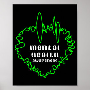 Affiche guerrier de la sensibilisation à la santé mentale
