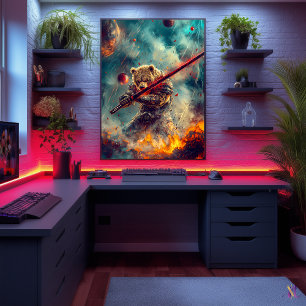 Affiche Guerrier de l'ours céleste - Cosmic Samurai Guardi