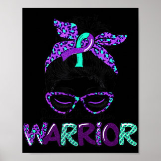 Affiche Guerrier de prévention du suicide Messy Bun Suicid