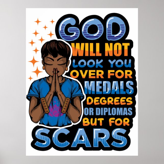 Affiche Guerrier de prière de femme noire priant à Dieu (Devant)