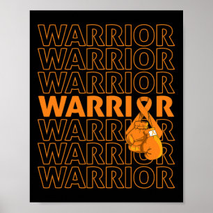 Affiche Guerrier de sensibilisation à la leucémie Orange R
