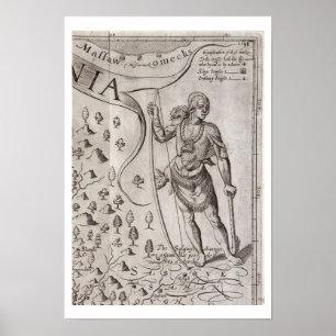 Affiche Guerrier de Susquehannock, détail de la carte de V