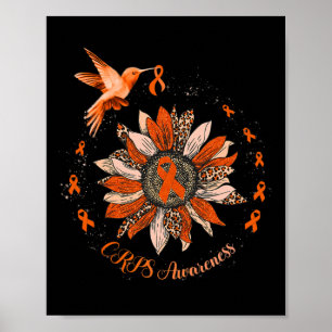 Affiche Guerrier des cultures à ruban orange de colibri de