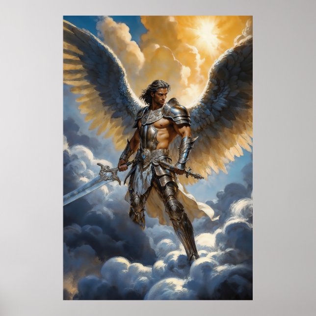 Affiche Guerrier d'or de l'Archange Michel du Ciel (Devant)