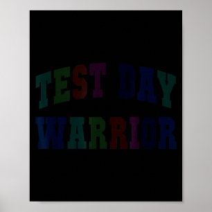 Affiche Guerrier drôle de jour de test testant le mode ens