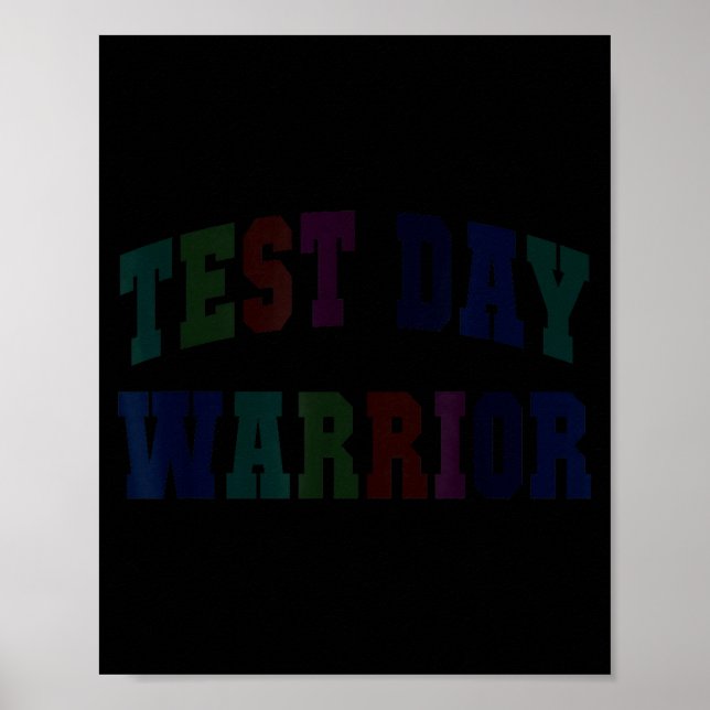 Affiche Guerrier drôle de jour de test testant le mode ens (Devant)