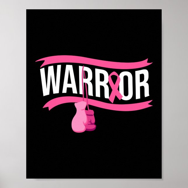 Affiche Guerrier du cancer du sein Sensibilisation au canc (Devant)