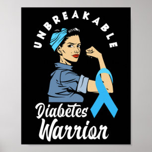 Affiche Guerrier du diabète Diabétique T1d Sensibilisation