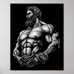 Affiche Guerrier grec musculation salle de sport Muscles F