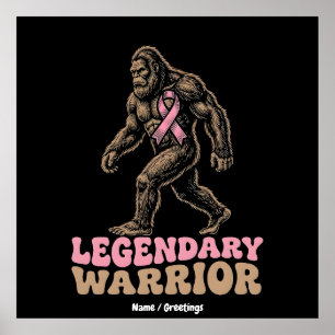 Affiche Guerrier Légendaire Bigfoot Ruban Rose de Sensibil