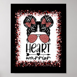 Affiche Guerrier Messy Bun Leopard Sensibilisation aux mal