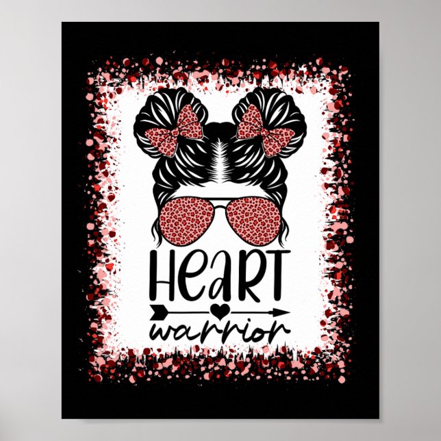 Affiche Guerrier Messy Bun Leopard Sensibilisation aux mal (Devant)