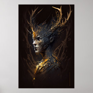 Affiche Guerrier Portrait Imaginaire Peinture Caractère fo