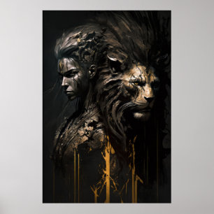 Affiche Guerrier Portrait Imaginaire Peinture Esprit Sauva