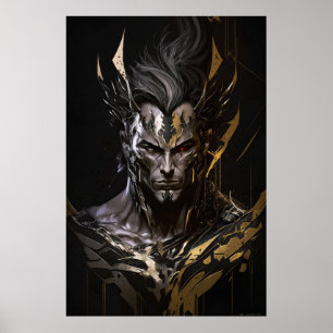 Affiche Guerrier Portrait Imaginaire Peinture Esprit Sauva