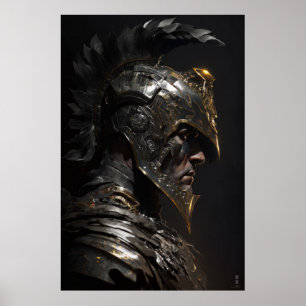 Affiche Guerrier Portrait Imaginaire Peinture Esprit Sauva