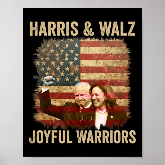 Affiche Guerrier Pour Kamala Harris Tim Walz 2024 1 (Devant)