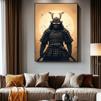Affiche Guerrier samouraï épique Armure japonaise