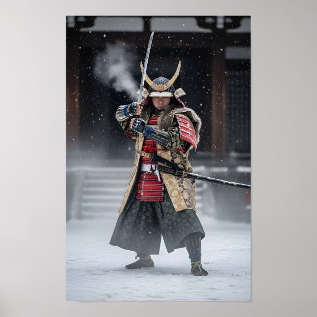 Affiche Guerrier Samouraï Japonais (Devant)