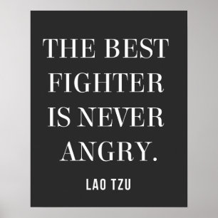 Affiche Guerrier sans colère Lao Tzu
