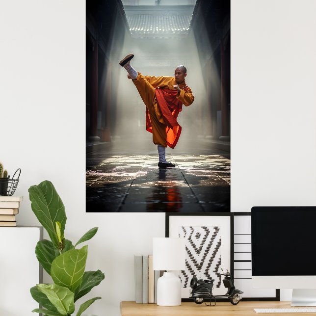 Affiche Guerrier Shaolin Kung Fu (Bureau à domicile)