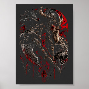 Affiche Guerrier Viking parmi les corbeaux – T-Shirt Mytho