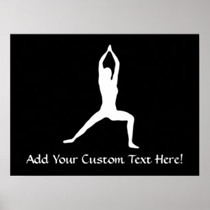 Affiche Guerrier Yoga Pose Silhouette