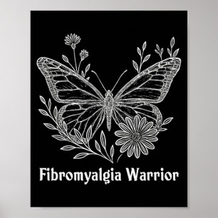 Affiche Guerrière de la fibromyalgie Papillon de sensibili