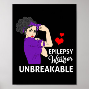Affiche Guerrière de sensibilisation à l'épilepsie Femme f