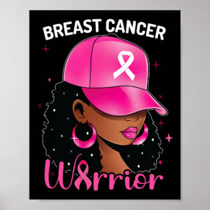 Affiche Guerrière du cancer du sein Femme noire Cancer du