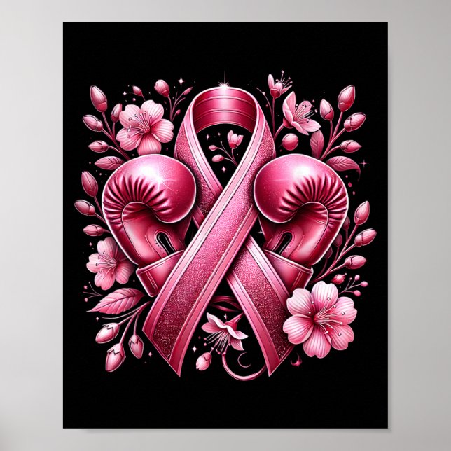 Affiche Guerrière du cancer du sein Sensibilisation au can (Devant)