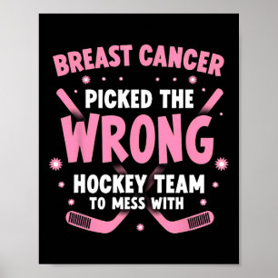 Affiche Guerrière survivante du cancer du sein de hockey s