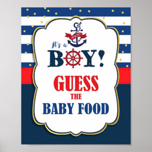 Affiche Guess Baby Food Baby shower nautique Jeu