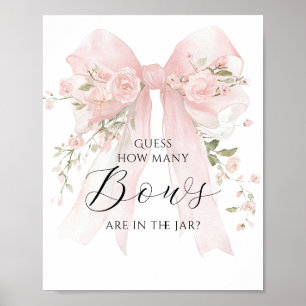 Affiche Guess Bows Floral Bow Girl Baby shower jeu