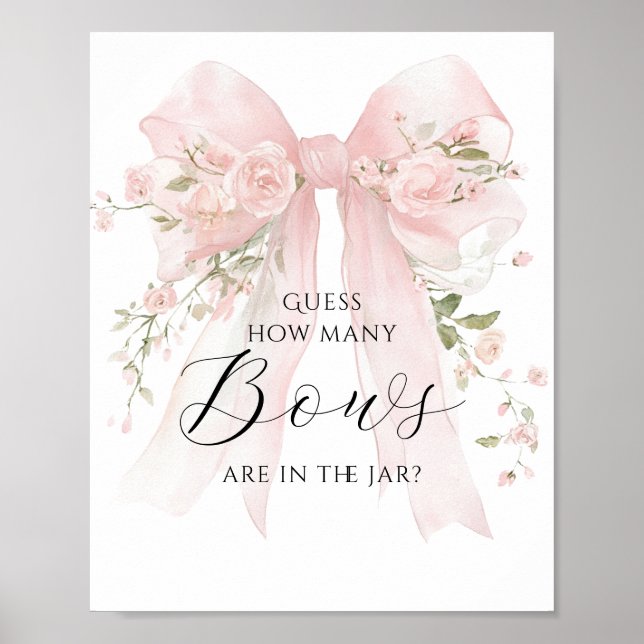 Affiche Guess Bows Floral Bow Girl Baby shower jeu (Devant)