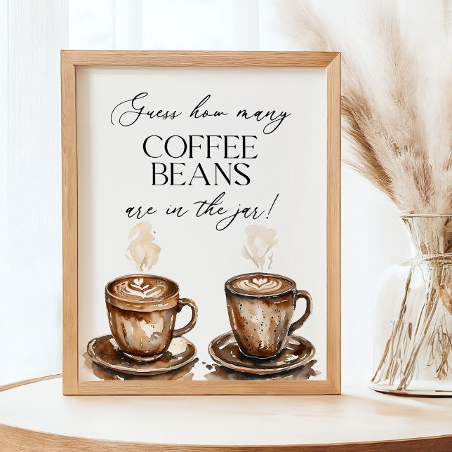 Affiche Guess How Many Coffee Beans Shower Game (Créateur téléchargé)