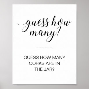 Affiche Guess How Many Corks Bridal Shower Game