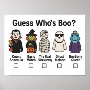Affiche Guess Who's Boo Halloween Party Game 2025