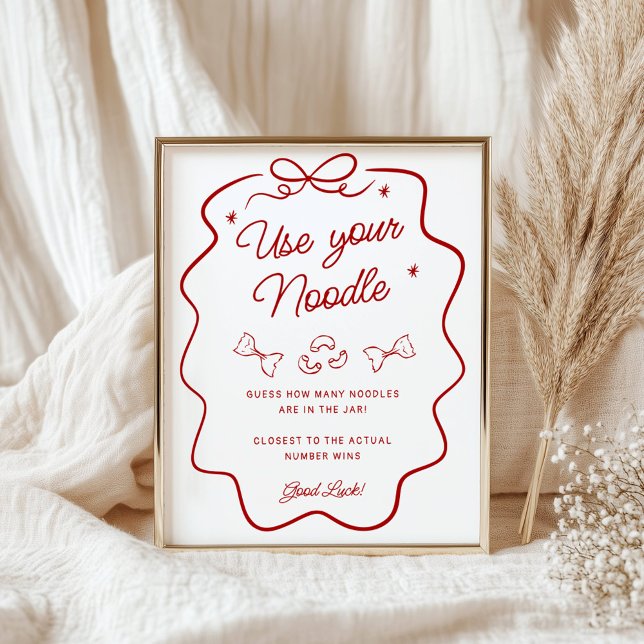 Affiche Guessing Game, That's Amore Red Doodle, Small Sign (Créateur téléchargé)