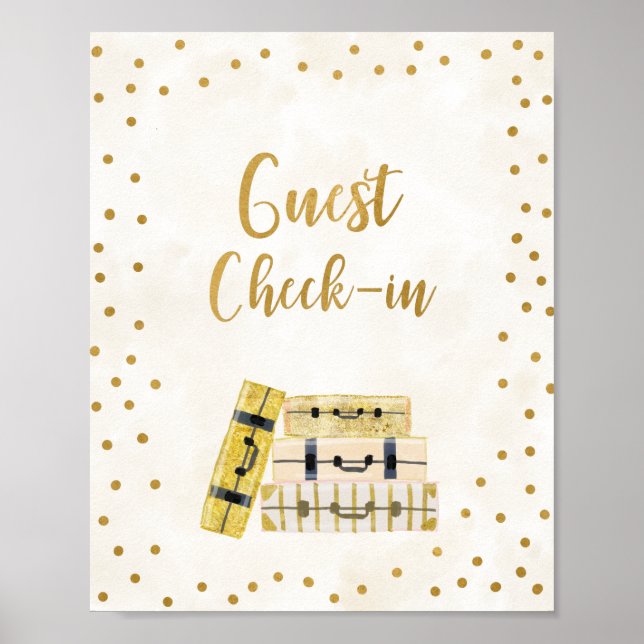 Affiche Guest check-in Bridal Shower Sign (Devant)