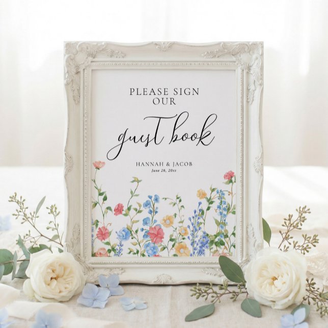 Affiche Guestbook Wildflower Wedding Sign (Créateur téléchargé)