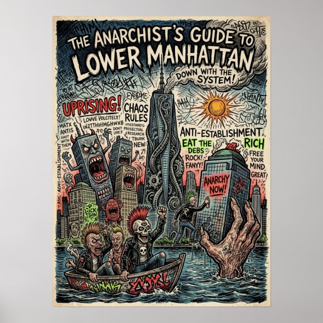 Affiche Guide anarchiste de Lower Manhattan Art punk de la (Devant)