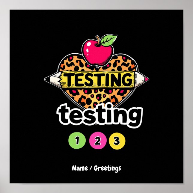 Affiche Guide de réussite pour le jour du test : Testing T (Devant)