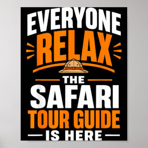 Affiche Guide de safari drôle parc national faune 
