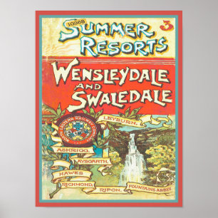 Affiche Guide de voyage vintage Yorkshire Railroad