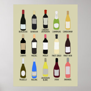 Affiche Guide d'identification des variétés de vins