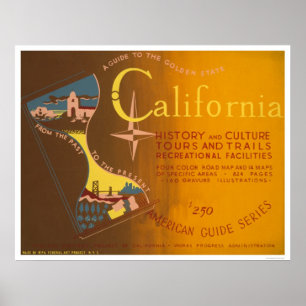Affiche Guide to California 1940 WPA