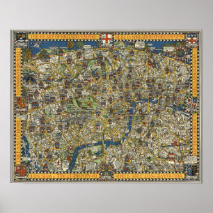 Affiche Guide vintage De Londres