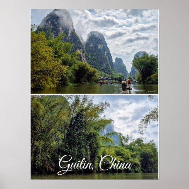 Affiche Guilin, Chine Collage (Devant)