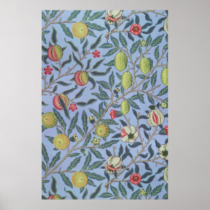 Affiche Guillaume Morris Fruit Pomegranate Blue Orament